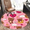 Charming Teddy Bear Chair Mat - Round Carpet for Home Decor