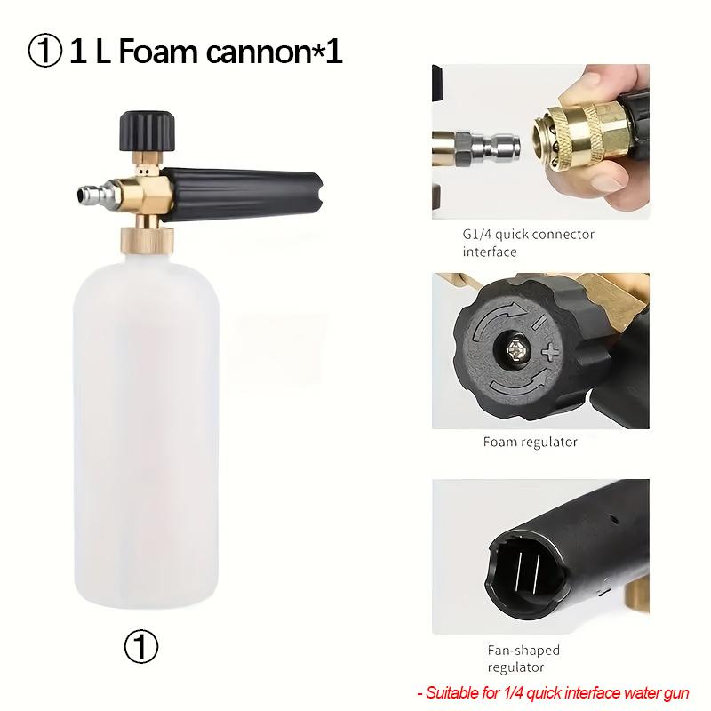 Portable car cleaning high-pressure water gun foam bucket, plastic liquid foam ejector for high-pressure cleaning package