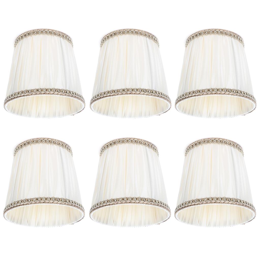 6Pcs Fabric Lampshade Modern Chandelier Table Lamp Cover for E14 Screw Home Accessory