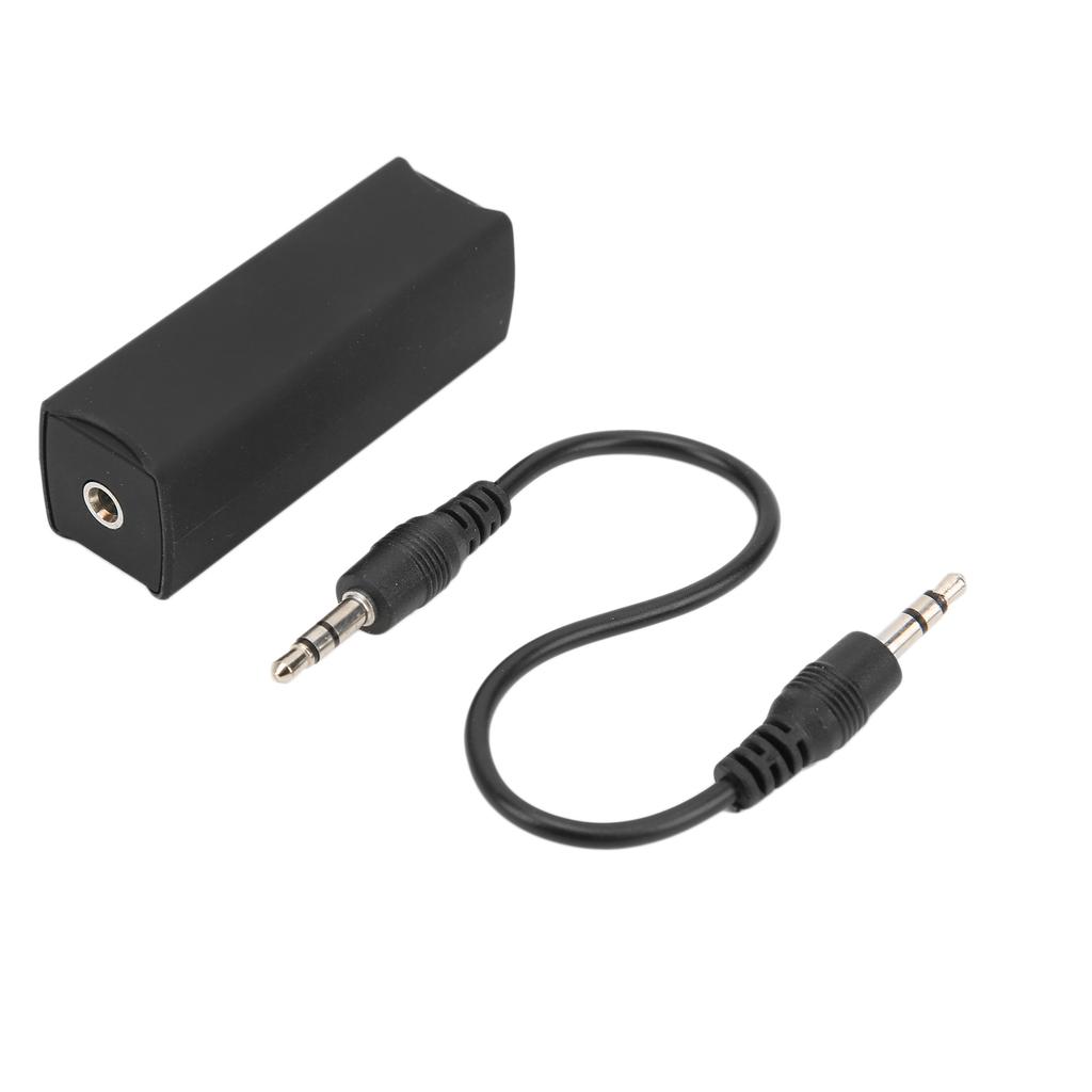 3.5mm 0.14in Ground Loop Noise Filter Isolating Black 20HZ‑20KHZ for Car Home Stereo System