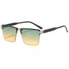 Unisex Gradient UV Protection Fashion Sunglasses - Cut-Edge Rimless Metal Design