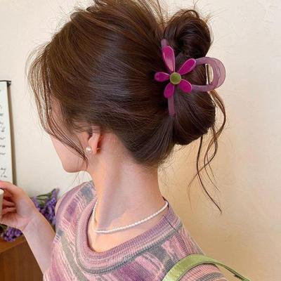 Thick Hair Women Large Flower Non Slip Claw Clip for Casual Daily Fashion