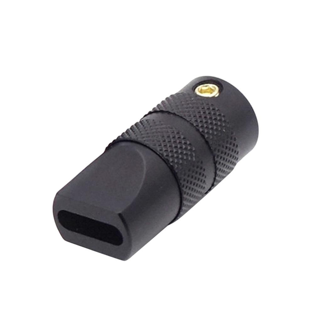 1Pcs Metal Material USB Type-C Metal Shell 2x0.6cm Charger Wire Plug Case Plug Protective Shell black
