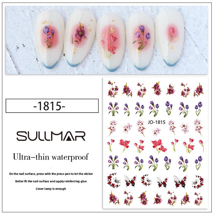 

Розовые тюльпаны 3D наклейки для нейл-арта - Весенние цветы самоклеящиеся наклейки для DIY украшения