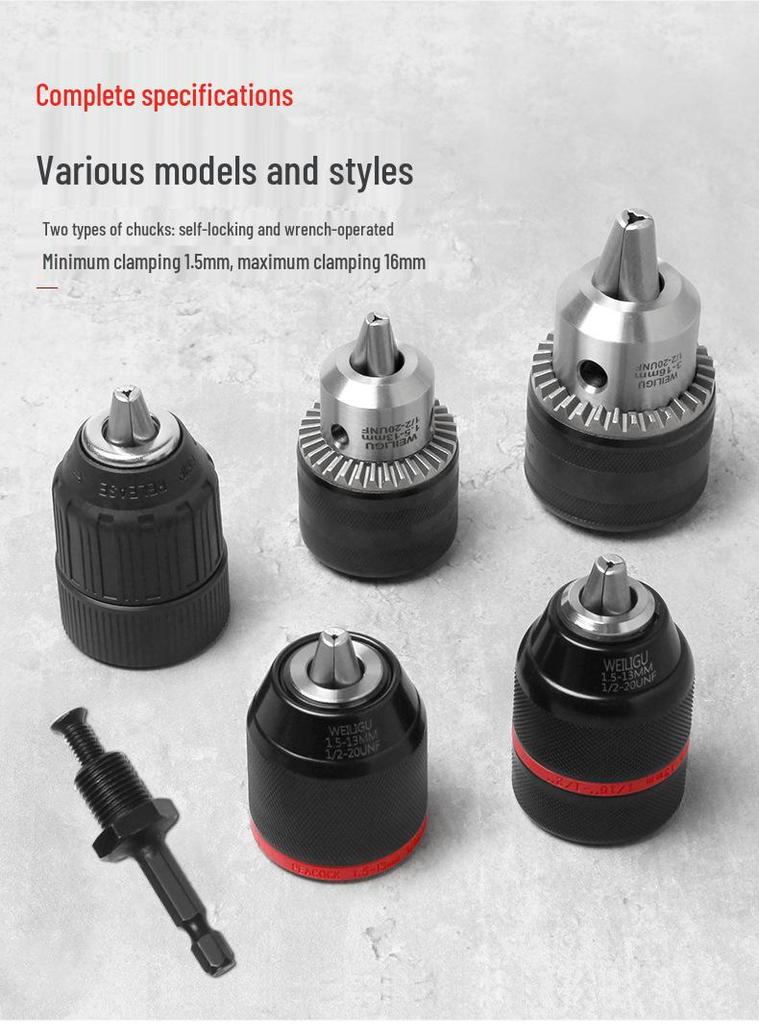1/4-Inch Hex Shank Drill Chuck Adapter for Electric & Air Wrenches, 6.35mm Lithium Battery Converter