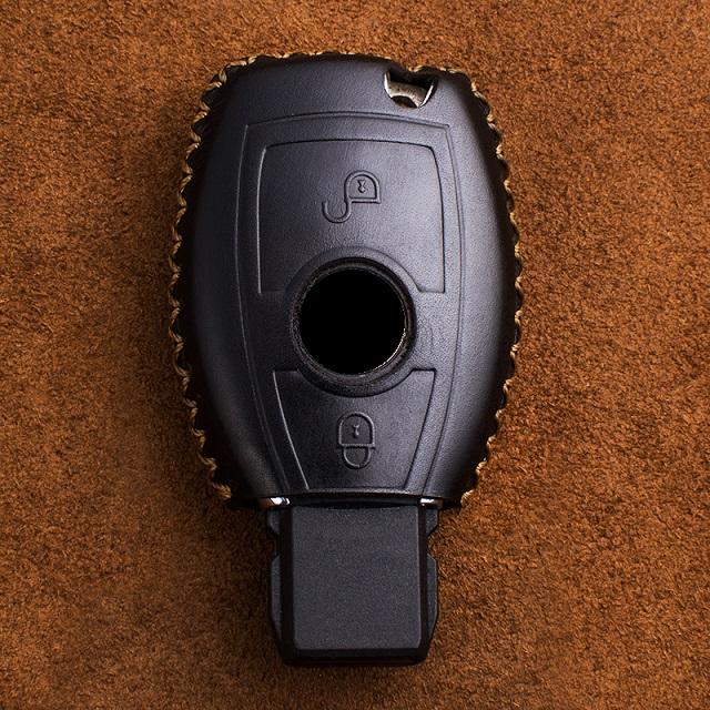 Innenraumleisten Echte Leder Auto Schlüsselanhänger Hülle Für Mercedes benz A B R G Klasse GLK GLA w204 W251 W463 W176 Smart Key