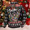 Men's Funny Novelty Christmas Print Button Pullover Hoodie Sweatshirt for Holiday Party