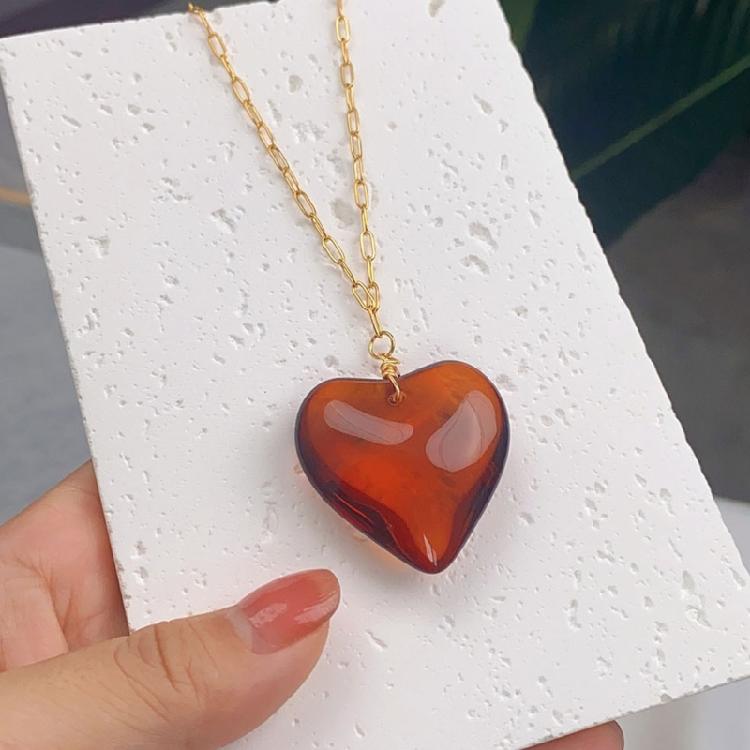 Heart Pendant Necklace Alloy Chain Necklace Neck Jewelry Pendant Choker Necklace