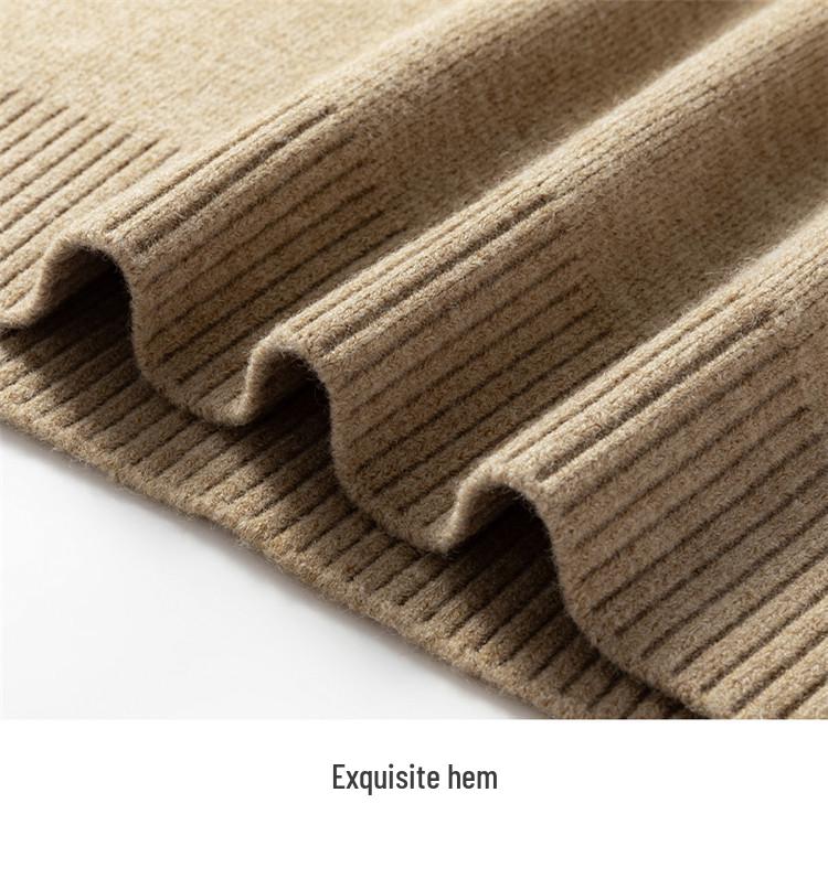 Men's Thick Wool High Neck Sweater - Autumn/Winter Solid Color Knitwear