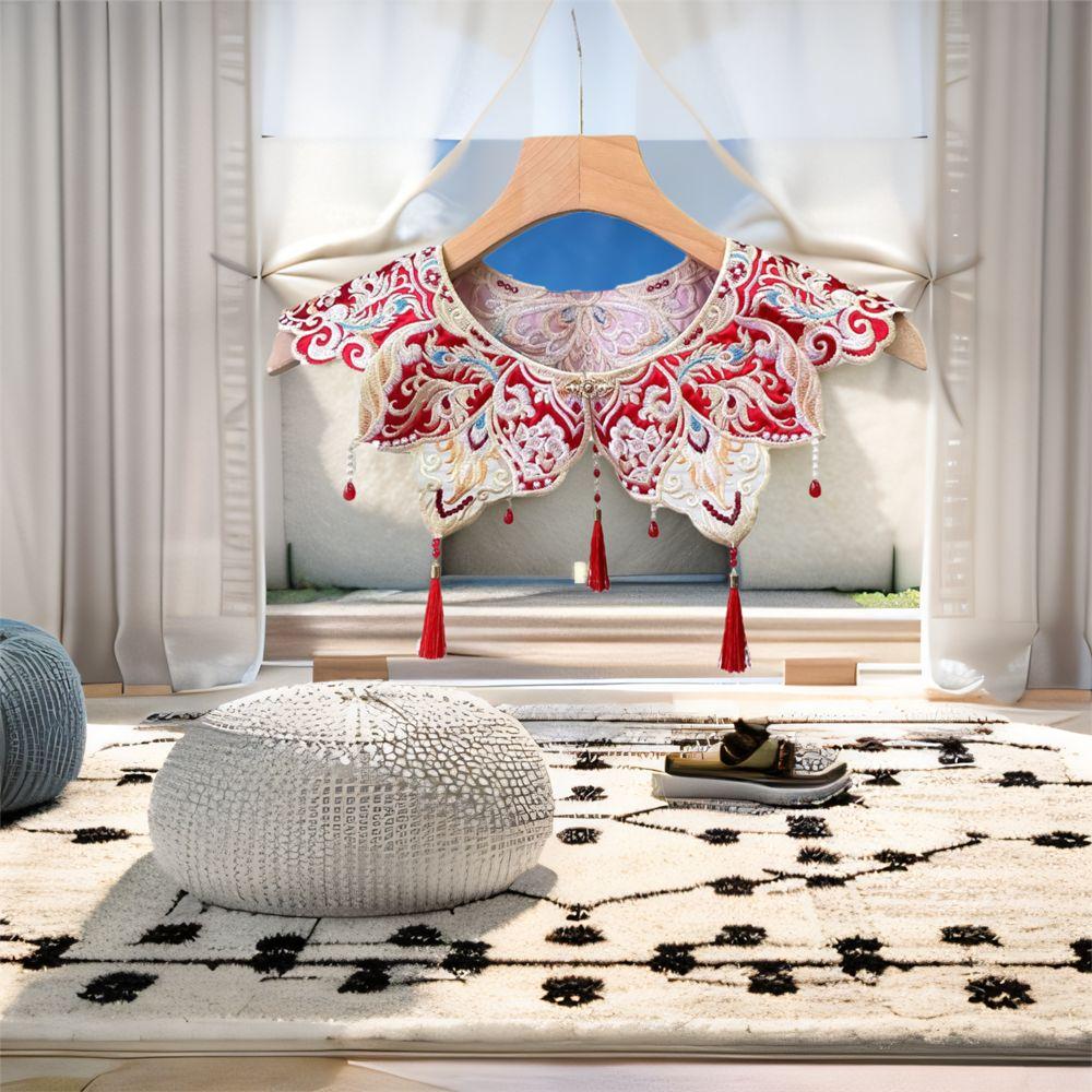 Embroidery Design Lace Shawl Vintage Detachable Collar Hanfu Accessory False Collar Cultural Wear