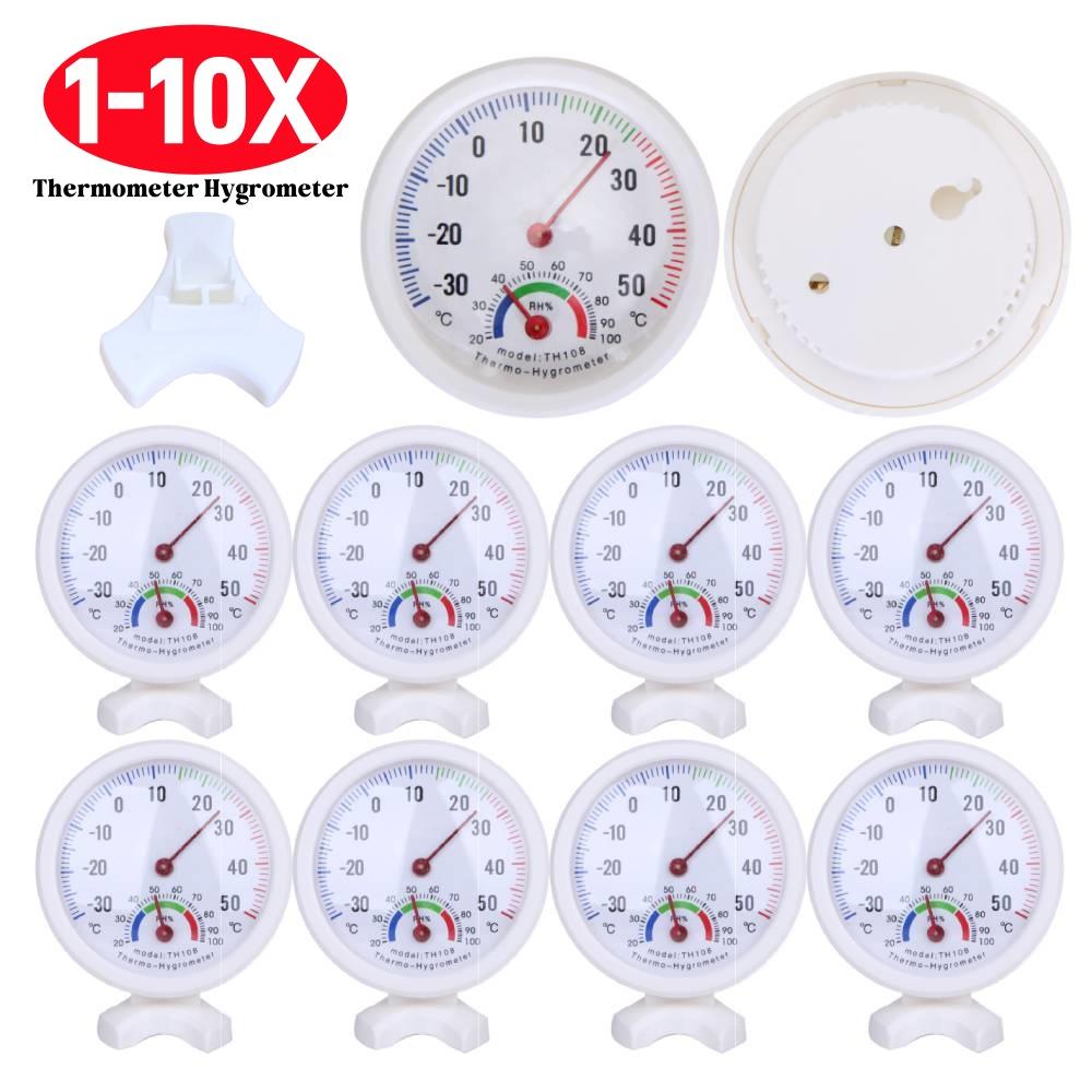 1-10X  Bell-Shaped Analog Hygrometer Temperature Gauge -30°C to +50°C for Outdoor Garden Greenhouse Decorative Humidity Monitor