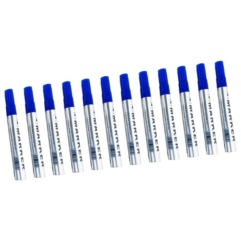 Bulk Quantity 12 Markers Set Tall Observability Toner Long Permanent Execution Metal Plastic Glass Consistent