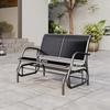 Two Seater Swing Chair Garden Bench With Swing Mechanism Loadable Up To 200 Kg 120 X 70 X 85 Cm Black