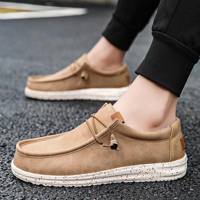 Spring Autumn Men Light Leather Casual Shoes 2026 Chaussures En Cuir Slip-On Flat Plus Big Size 48 49 50 51 Dropshipping