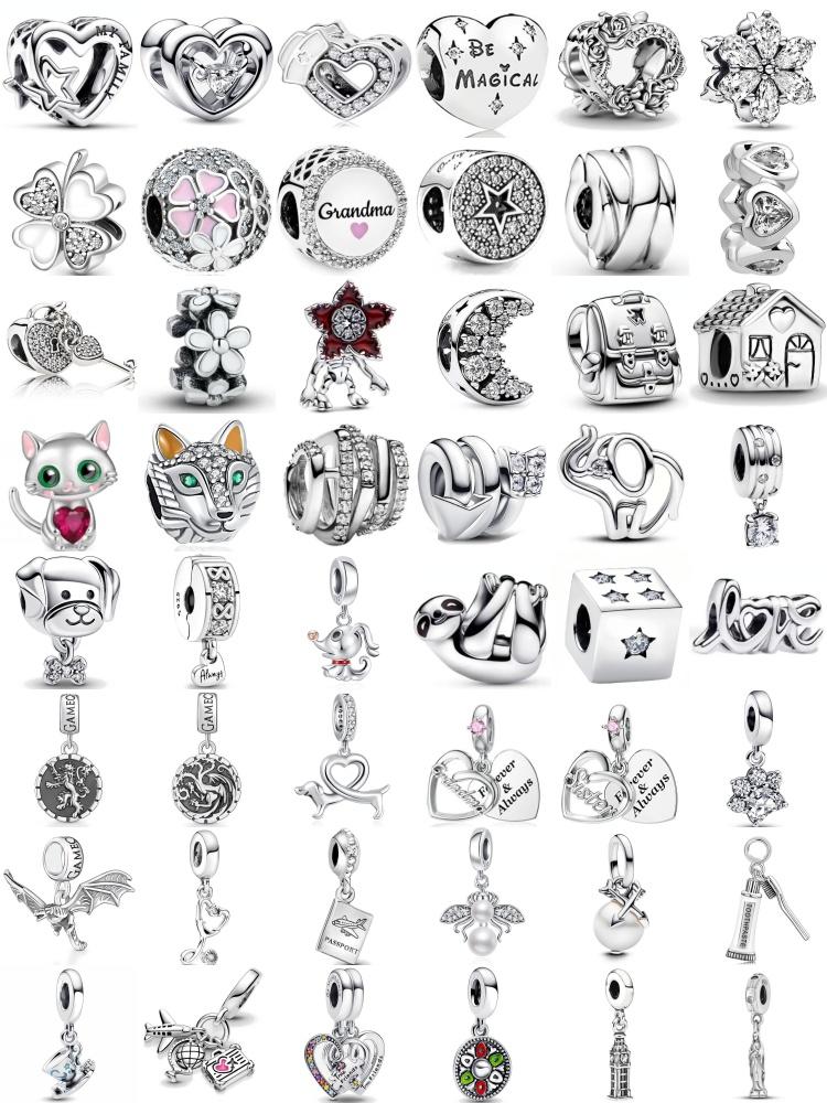 2025Hot Selling S925 Silver Backpack Dog Paw Pendant Suitable For Original Bracelets DIY Accessories High-End Charm Jewelry