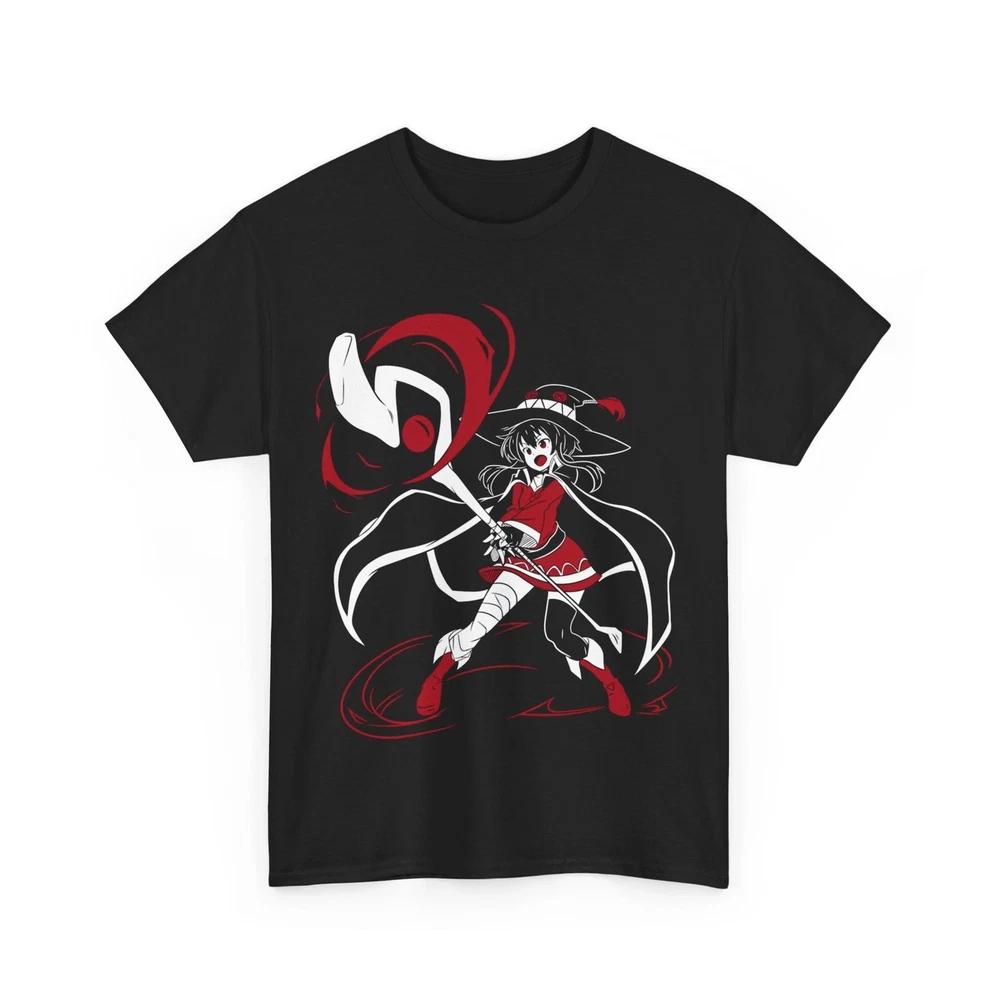 Anime Konosuba Megumin Waifu Kawaii Black T Shirt S