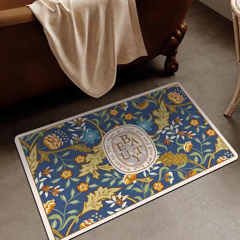 Nordisch Retro Toilette Schmutzabweisend Abriebfest Pflegeleicht Matte Toilettentür Saugfähig Schnelltrocknend Diatomit Schlamm Teppich 40*60cm