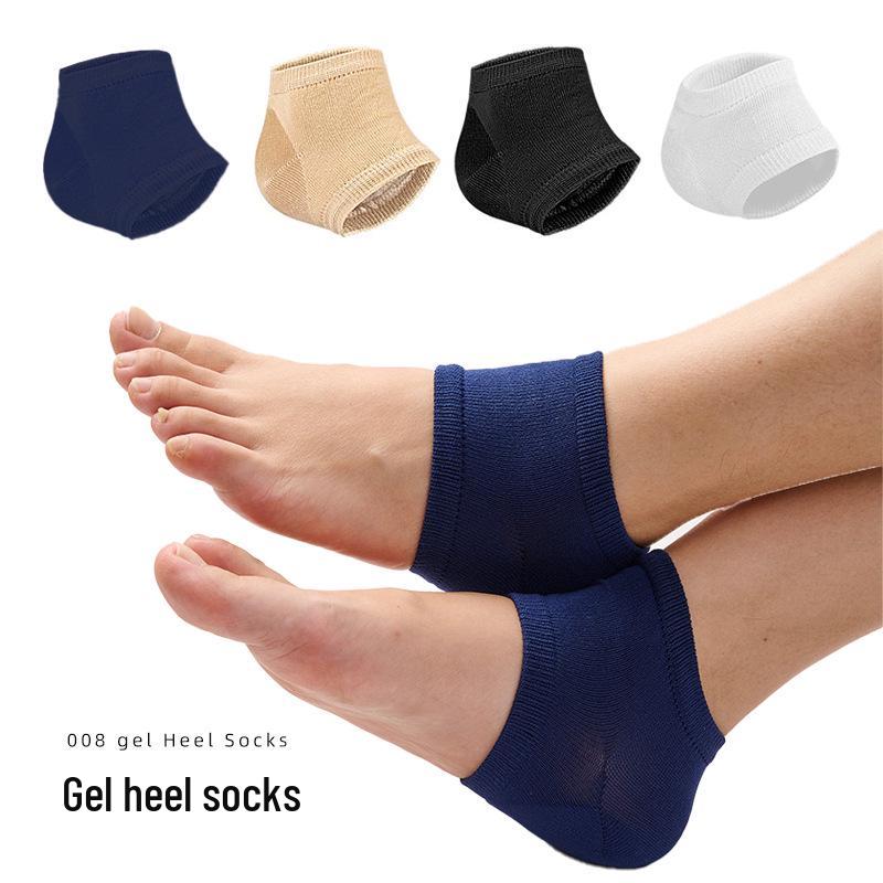 Unisex Fersenpflaster & Halbsocken mit Gelpolsterung - Rissschutz, Anti-Trockenheits-Sleeves in Weiß & Hautfarbe.