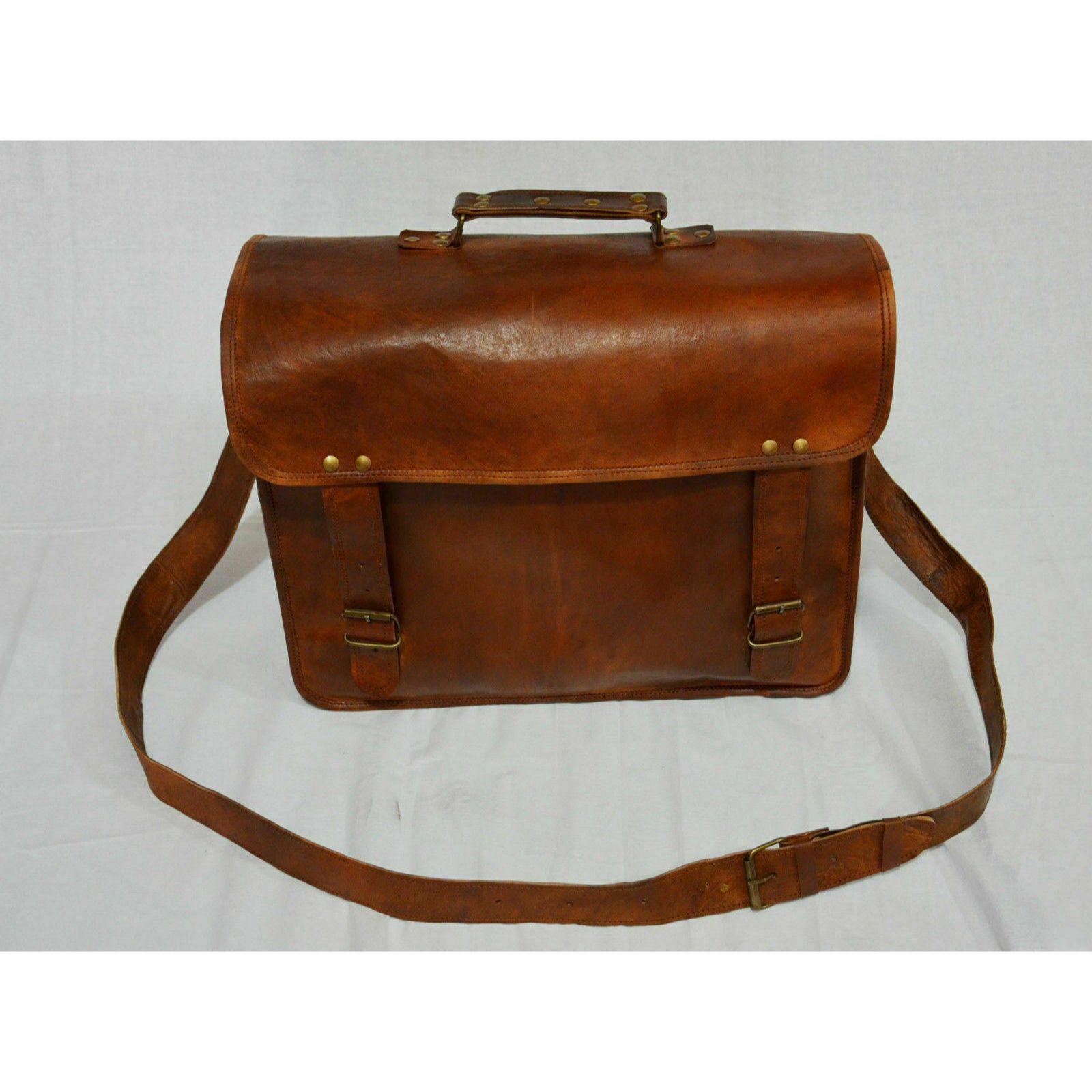 

Сумка из натуральной кожи Портфель для ноутбука Винтажная сумка через плечо 10 X 13 X 3 in коричневый