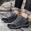 Men Winter Boots Hiking Shoes Green Men Casual Outdoor Climbing Athletic Shoes Warm with Fur Large Size