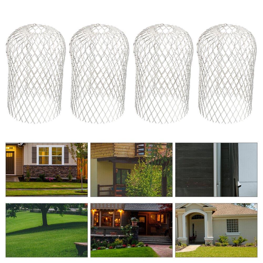4 Pcs Metal Aluminum Filter Mesh Gutter Leaf Debris Mud Trap Guards Drain Pipe Cover Downpipe Guttering System