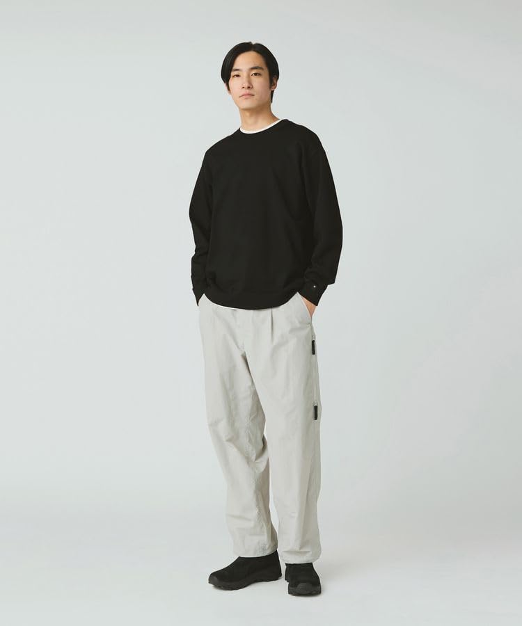 Snow Peak Washable Wool Crewneck Knit Knit and Sew Long Sleeve for Men and Size L KN-25AU001 Sweater/Cut T-Shirt Women, Black,