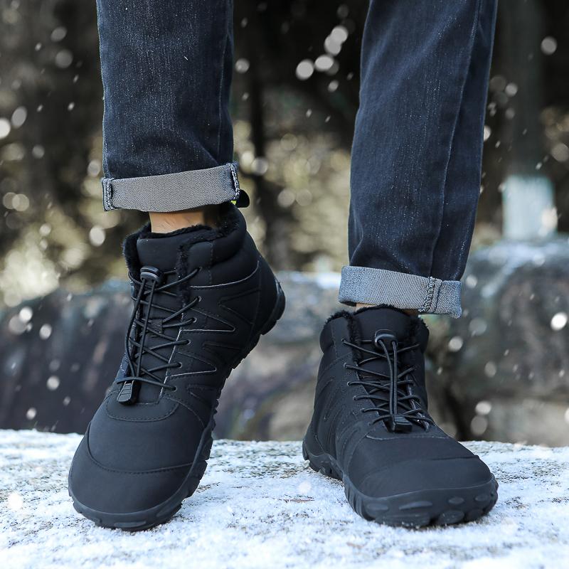 Winter Warm Hiking Shoes Men Women High-top Walking Snow Boots Plush Anti-slip Outdoor Sports Shoes