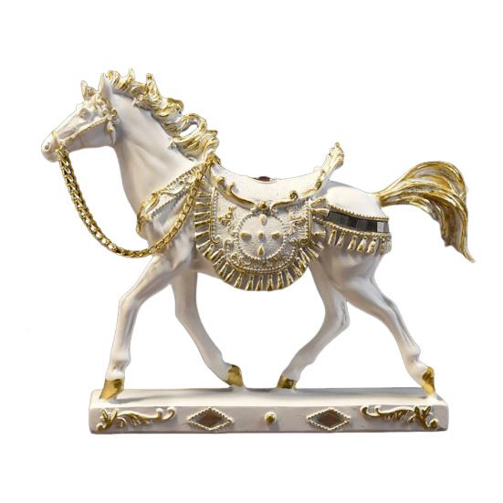 Realistic Horse Figurine Handcrafted Pony Resin Statue Simulated Farm Animal Sculpture Home Office Desktop Decoration Ornament