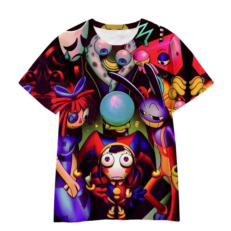 Niesamowity Cyfrowy Cyrk Koszulki Anime Niesamowity Cyfrowy Cyrk Dzieci Cosplay Koszulka Drukowana 3D Dla Chłopców dziewczęca koszulka