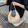 Luxury Half-moon Underarm Bag for Women PU Leather Shoulder Bag Autumn Winter Crossbody Bag
