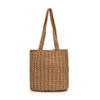 Single shoulder hollow straw bag handmade cotton thread woven bag Single shoulder large capacity versatile tote bag Women's vacation beach bag