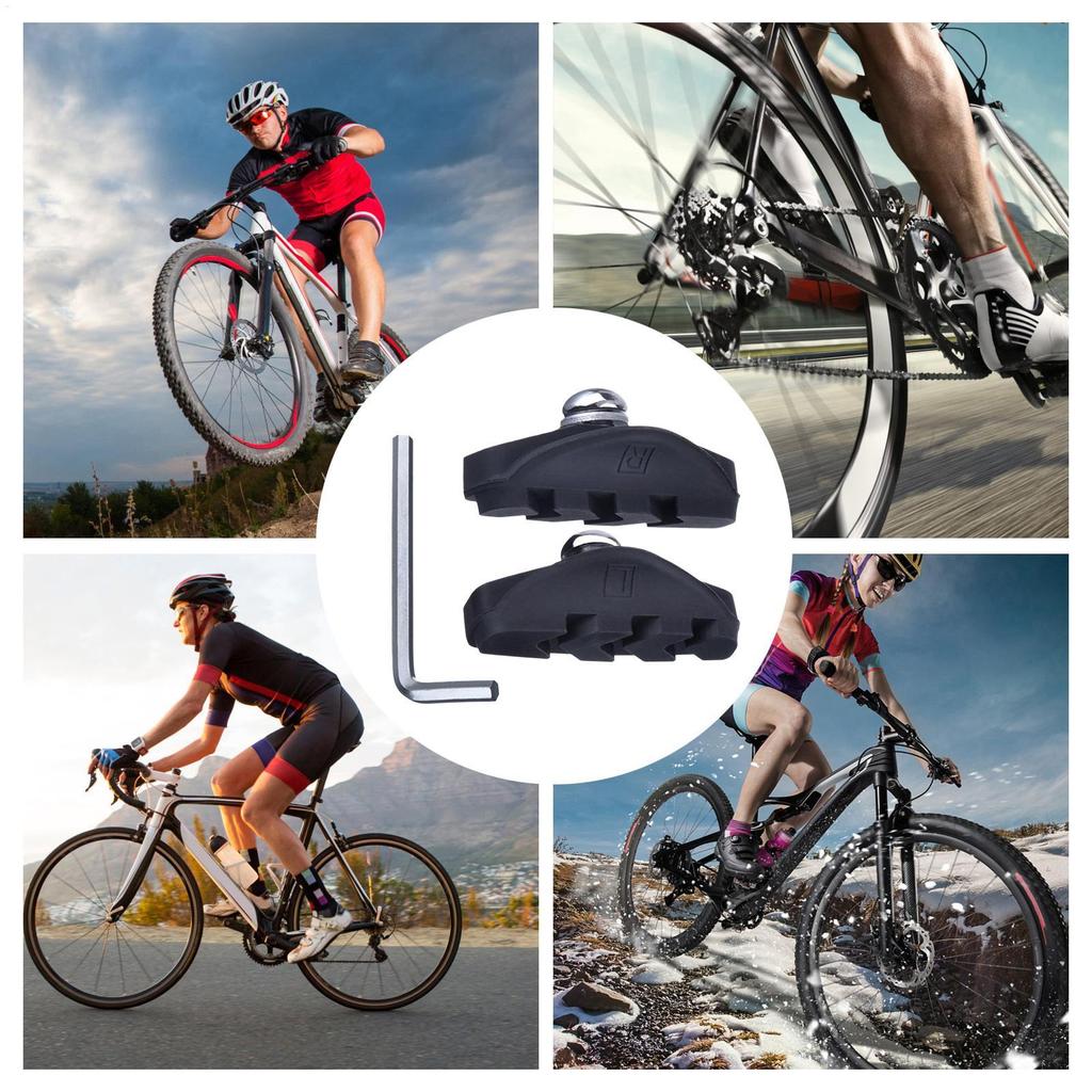 Brake Pads For Bike Bicycle Disc Brake Pads V Braking Blocks Components With Wrench For Kids Adults Men Exercise Commuting