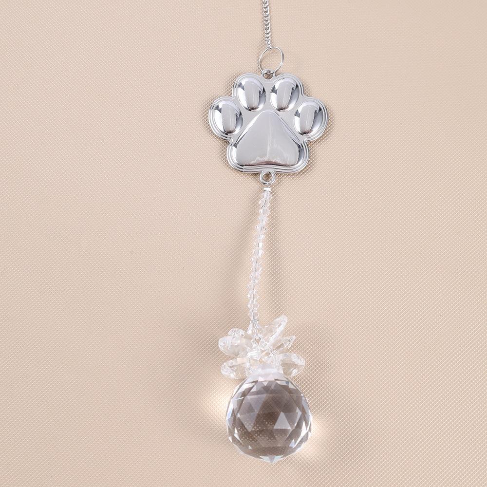

Hanging Crystal Window Decoration Transparent Pet Keepsake Ornament Sun Catchers Courtyard Style C