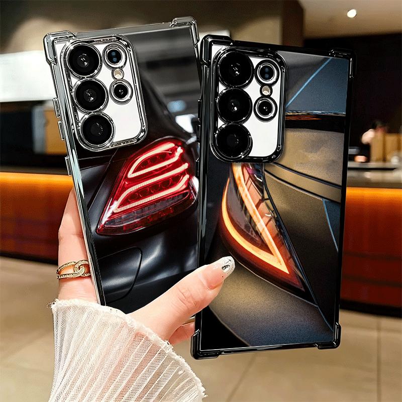Sportwagen Coole Rücklicht-Verchromung Handyhülle Für Samsung Galaxy S24 S25 FE S26 Edge S23 Ultra S22 S21 Plus S20 Anti-Fall Airbag