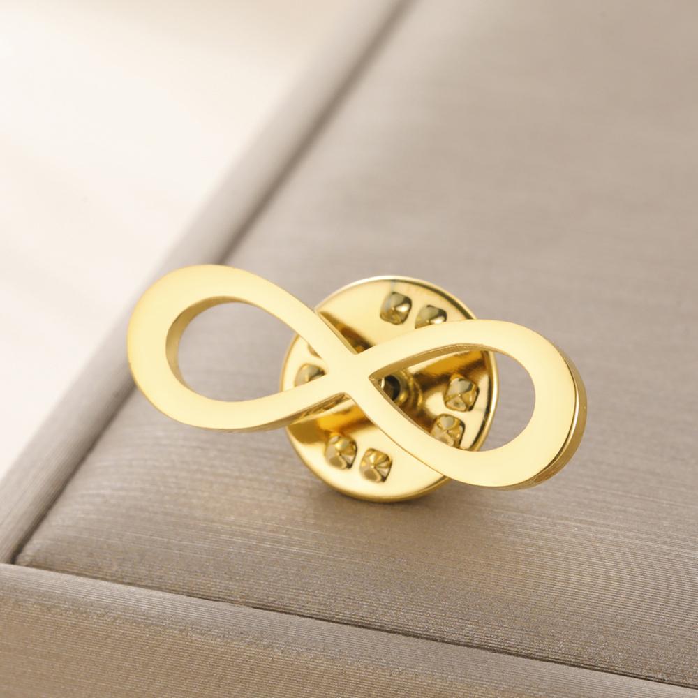 Dawapara Classic Infinity Symbol Brooch Endless Love and Friendship Lapel Pin Stainless Steel Accessories