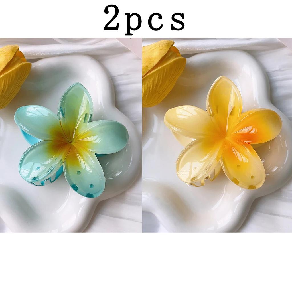 2pcs New Egg Flower Hair Clip For Vacation, Hawaiian Beach Clip, Bohemian Hair Clip For Girls