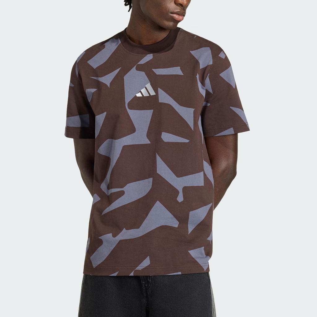 Adidas AMG Camo Cotton Knit Loose Short Sleeve Racing T-Shirt Men Tops KQ8353