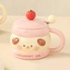 Mug with Lid Spoon Cartoon Water Cup for Household High Value Ceramic Cup Exquisite Wedding Souvenir Gift