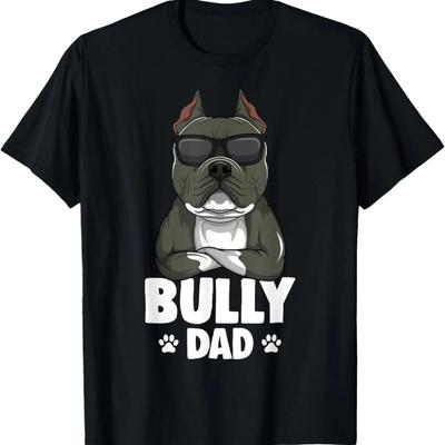 T-shirt Homme Papa Chien Papa American Bully