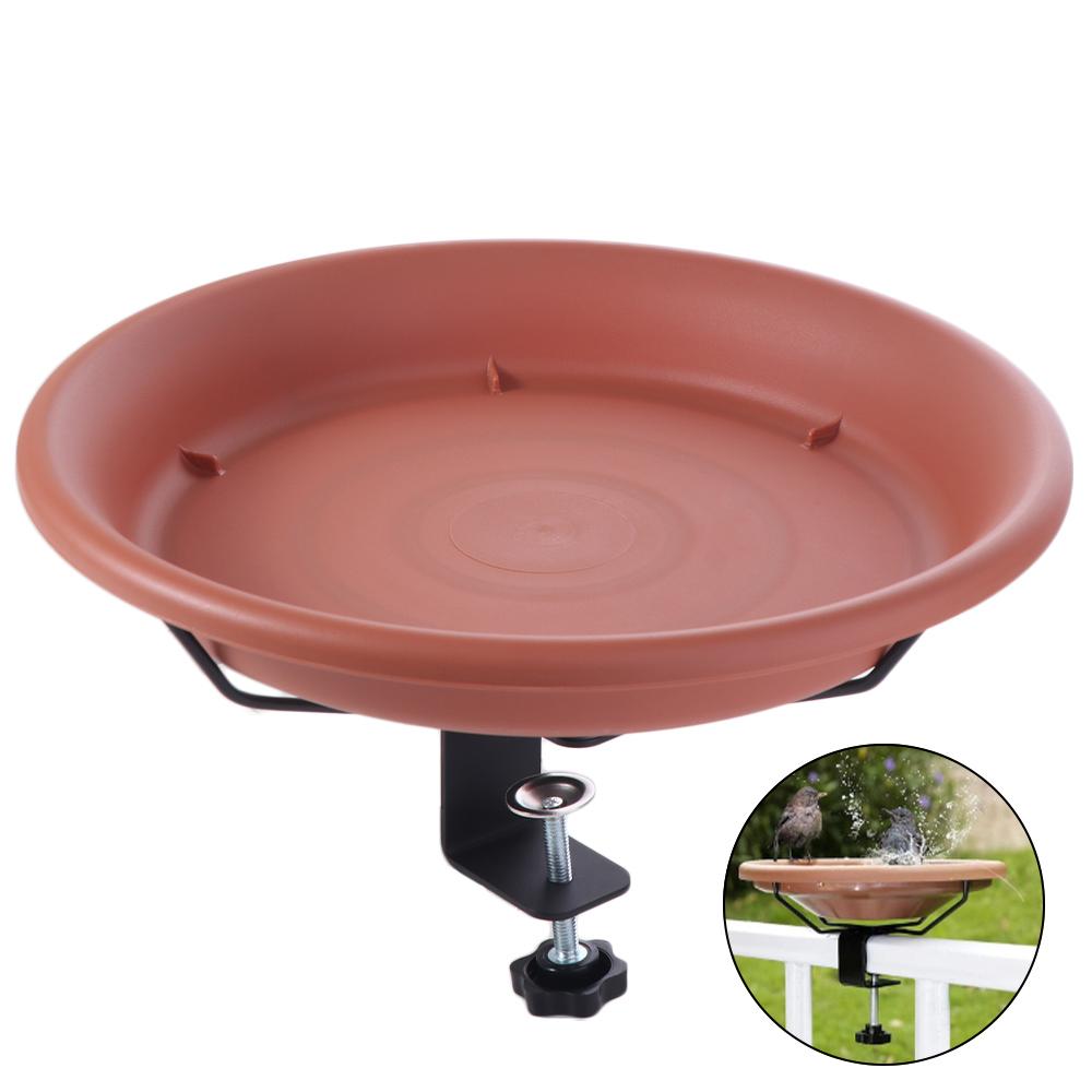 Plastic Bird Bath Feeder Adjustable Deck Mounted Bird Bath Practical Garden Bird Bathtub  Outdoor