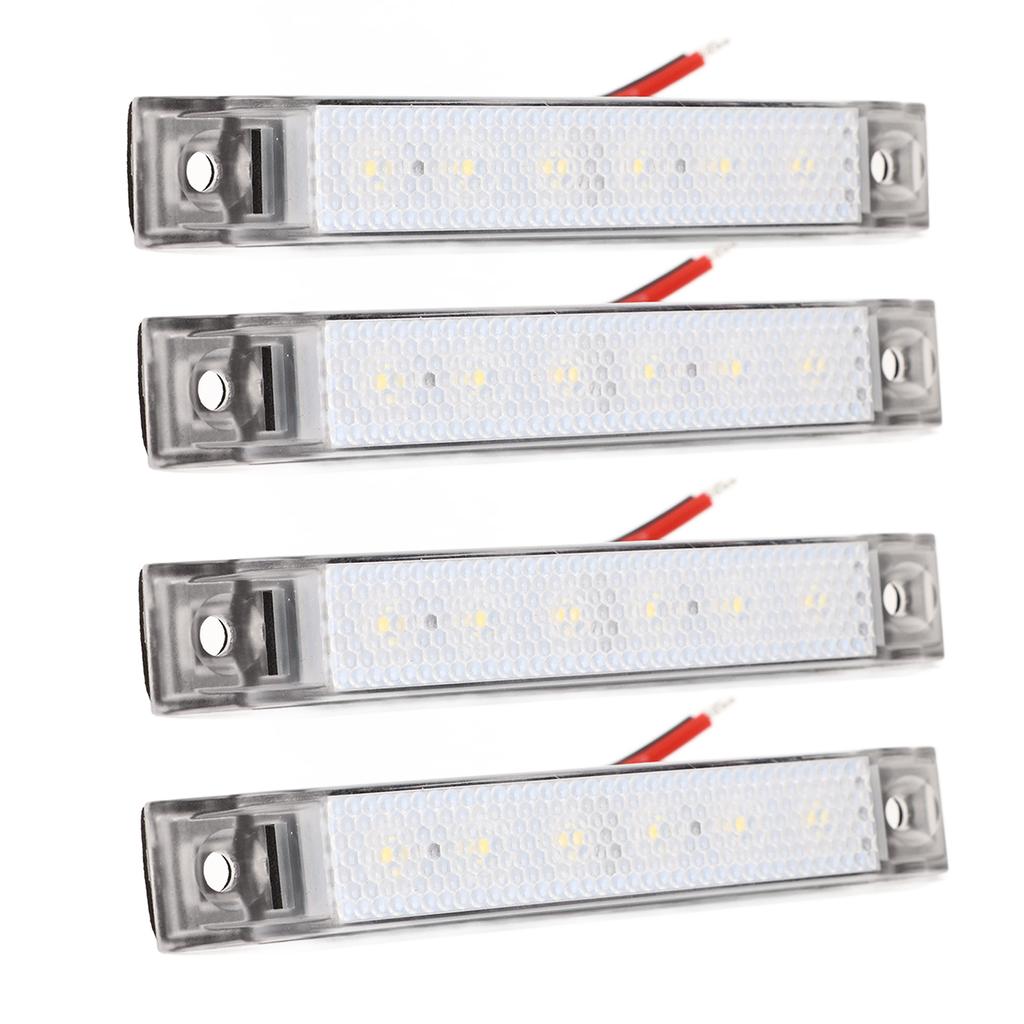 4Pcs 6LED Side Marker Indicator Light 12V Navigation Light Strip for Yacht Kayak Boat Trailer Camper Bus RV