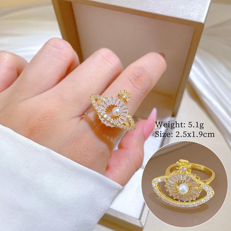 Titanium Steel Court Style Pearl Galaxy Light Luxury Temperament Gorgeous Full Diamond Necklace Female Versatile Collarbone Titanium Steel Chain