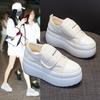 Muffin Little White Shoes Women's 20254 Spring and Autumn New One-pedal Women's Shoes Biscuit Shoes Velcro Platform Casual Bread