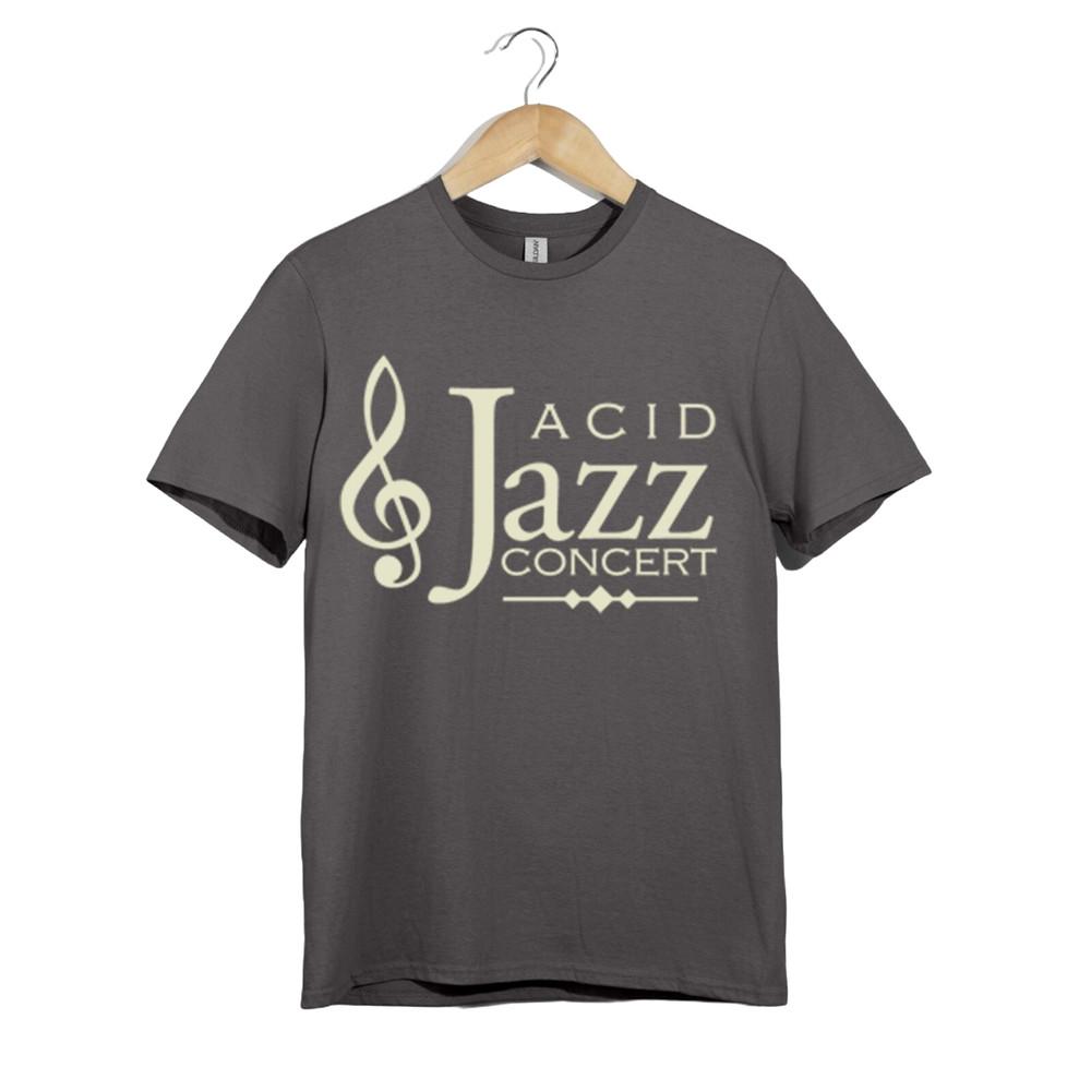 Acid Jazz Koncertní Tričko | Tričko s Logem Hudební Noty | Retro Design Jazzového Festivalu
