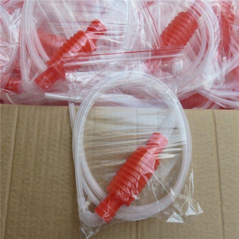 New!4Pcs 1.9Meter Red Syphon Tube Hand Fuel Pump Siphon Hose Gas Oil Water Fuel Transfer Siphon Pump