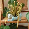 Handgefertigter Retro-Stil Topf Keramik Katze Pflanzgefäß, Niedliche Kätzchen Blume mit Drainageloch, Kaktus Dekorative Pflanze für Sukkulenten Innen Tischregal