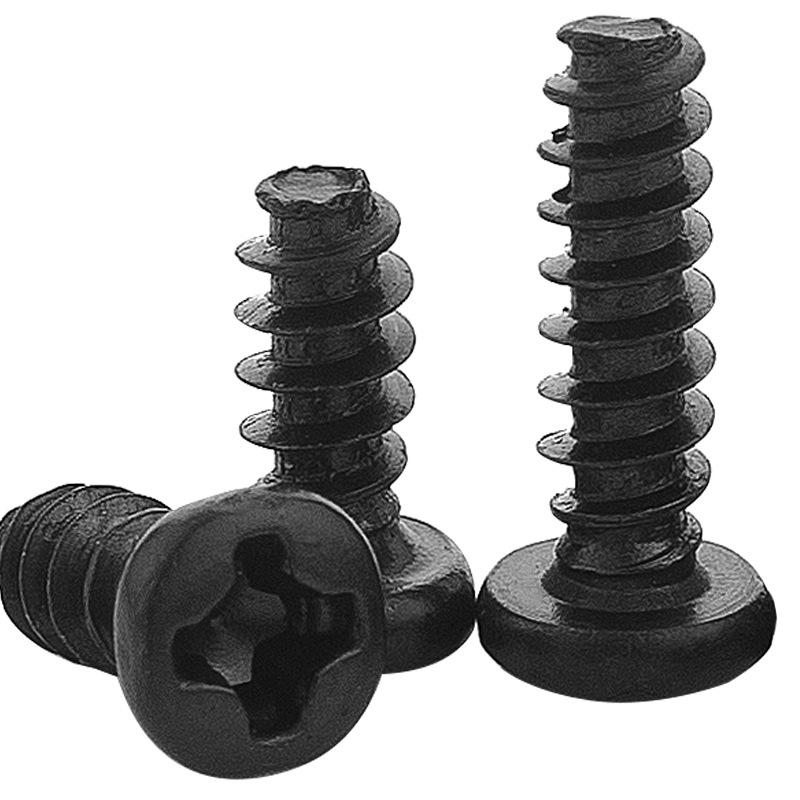 PB Șuruburi autofiletante cu cap rotund și pan negru M1-M5