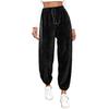 Women's Fashionable Relaxed-Fit Trousers Sporty Fleece-Lined Solid-Colour Cuffed Trousers