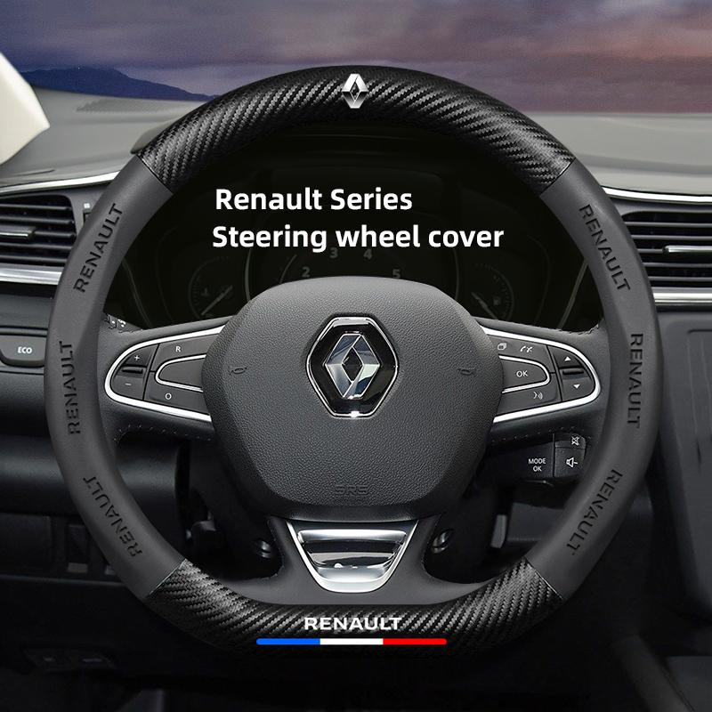 2026 Hot For Renault Hub Caps Car Steering Wheel Cover Breathable Anti-slip Accessories For Renault Clio Koleos Megane QM6 Kadja