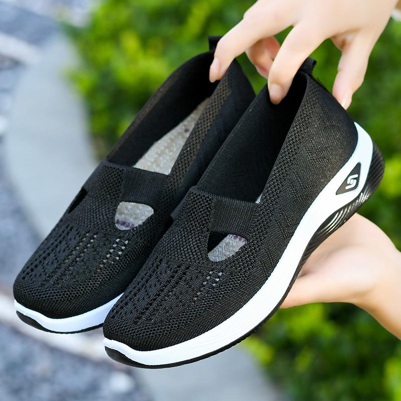 Breathable Plus Size Women's Mesh Casual Shoes - Comfortable Footwear for Middle-Aged & Elderly Moms